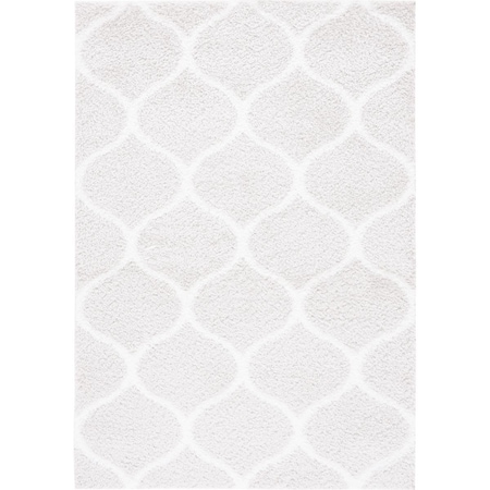 Safavieh 5 x 7 ft. Tahoe Shag Contemporary Rectangle Area Rug; Silver & White THO677G-5